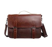 CYMMIYT Messenger Bag Retro Messenger Bag Men Leather Crossbody Bags Handbag Briefcases Laptop Bag Shoulder Bags(Dark Brown)