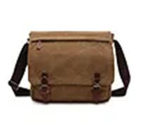 CYMMIYT Messenger Bag Vintage Men Canvas Messenger Bag Business Casual Travel Shoulder Bag Laptop Crossbody Bags For Men Bolso Hombre Retro(Brown,L)