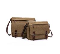 CYMMIYT Messenger Bag Vintage Men Canvas Messenger Bag Business Casual Travel Shoulder Bag Laptop Crossbody Bags For Men Bolso Hombre Retro(Blue,L)