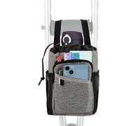 CYMNER Gray Crutch Accessories Organizer,Zipper Pouch for Crutches, Water-Resistant Oxford Fabric, Phone Pocket and Easy Install-Compact Bag for Walking Sticks, Wheelchairs, Umbrellas