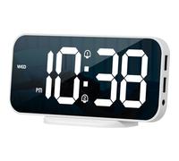 CYMNER Super Clear LED Display Digital Alarm Clock - Modern Design, Multi-Functional, User-Friendly, with USB Charging Port