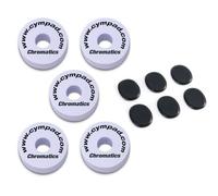 Cympad Chromatics Cymbal Felt Set 40 mm 5 Pieces White with Keepdrum Fur Damper Pads