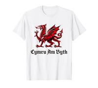 Cymru am Byth Wales Cymraeg Red Welsh Dragon T-Shirt