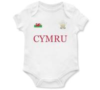 Cymru Badge Babygrow Babies Boy Girl Rugby Welsh Six Supporters Nation 6 Wales Baby Vest, 0-3 Months, White