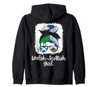 Cymru Half Scottish Half Welsh Girl Wales Scotland Zip Hoodie