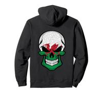 Cymru Wales Welsh Skull Red Welsh Dragon Pullover Hoodie
