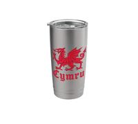 Cymru Welsh Dragon Flag Printed Front & Back Stainless Steel Insulated Tumbler