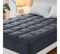 CYMULA California King Mattress Topper, Cooling Mattress Pad Cover, Extra Thick Pillow Top Mattress Topper with 8-21 Inch Elasticated Deep Pockets, Plush Down Alternative Fill Mattress Protector