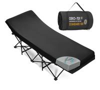 CYMULA Camping Cot Mattress 2in Memory Foam Sleeping Pad,Soft Warm Non-Slip Camping Topper with Retaining for Adults,Portable Roll up Pad for Travel(75 x30)（only Mattress）