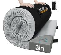 CYMULA Memory Foam Camping Mattress Pad,3 in Sleeping Pad for Camping,Non-Slip Bottom Floor Cot Mattress for Adults,Portable Roll up Mattress Pad Mat for Travel Hiking,Guest Bed Tent(Cot 72 * 24)