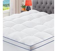 CYMULA Queen Mattress Topper, Extra Thick Pillow Top Mattress Topper, Firm Cooling Mattress Pad Cover with 8-21 Inch Elasticated Deep Pockets, Plush Down Alternative Fill Mattress Protector