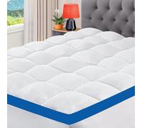 CYMULA Super Queen Mattress Topper Waterproof, Thick Pillow Top Mattress Topper, Mattress Pad Cover with 8-21 Inch Pockets, Plush Down Alternative Fill Mattress Protector