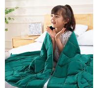 CYMULA Weighted Blanket for Kids 5lbs 36"x 48" Small Size Dark Green Cooling Weighted Blankets