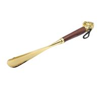 Cymwan Shoehorn, an elegant long-handled shoe-putting aid with a wooden handle and zinc alloy design to prevent shoe damage. Beautifully packaged in a velvet bag and box, making it an ideal gift
