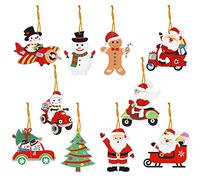 Cymwer 10pcs Christmas Diamond 5D Painting Kits, Hanging Ornament Special-shaped Drill 5D DIY Xmas Tree Hanging Ornament Single Side Cartoon for Kids Adults Christmas Decoration