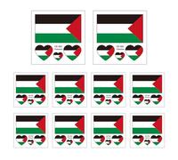 Cymwer 10pcs Country Flag Sticker Waterproof Palestine Flag Sticker Palestine Face Arm Stickers Easy Application Durable Small Stickers Effortless Removal for Parade Events