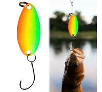 Cymwer 2.5g Colorful Luminous Spoon Lure with Hook - Freshwater & Saltwater | 2.5g Cymwer luminous spoon lure with hook for freshwater and saltwater. Double-painted, compact 28mm, night glow, strong