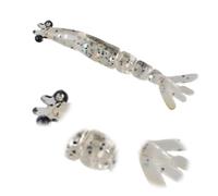 Cymwer 20Pcs Glitter Direct Fishing Tackle Lures Soft Worm Freshwater | 3D Shrimps Artificial Baits with Raised 3D Eyes for Stream Fisher Freshwater and Saltwater Use