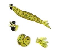Cymwer 20Pcs Glitter Direct Fishing Tackle Lures Soft Worm Freshwater | 3D Shrimps Artificial Baits with Raised 3D Eyes for Stream Fisher Freshwater and Saltwater Use