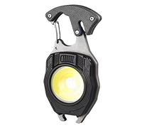 Cymwer 3 Gears Key Lights Portable Rechargeable Flashlight Multifunction Rechargeable Lamp Built-in Large Capacity Battery for Traveling (Black 1PCS)