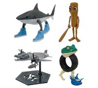 Cymwer 3D Printed Funny Shark Figurine Wear Resist Desktop Decoration Ornament Multi-Purpose Cartoon Desk Decor Sculpture for Office Decoration