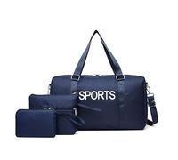 Cymwer 3PCS Travel Duffel Bag with Toiletry Bag Large Duffle Bag Weekender Bags Carry Overnight Bag for Girls Airplane Traveling Gym (Blue)