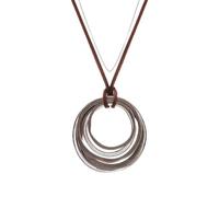 Cymwer Boho Multi-Layer Round Pendant Necklace with Rope (Dark Brown) | Cymwer Boho Multi Layer Round Pendant Necklace with Rope for Women Dark Brown Style 1 Adjustable Rope Chain 45-50cm vintage