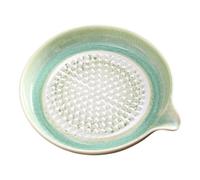 Cymwer Ceramic Grater Plate with Spout - Porcelain Ginger Garlic Wasabi