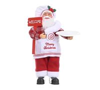 Cymwer Christmas Stand Santa Claus Decor With Gift Bag Santa Claus Figurine Resin Mini Holding Presents Home Navidad Party Ornaments