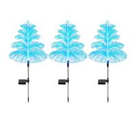 Cymwer Color Changing Solar Flower Light Colorful Solar Fiber Optic Christmas Light IP65 Waterproof LED Fiber Optic Garden Light 600mAh for Xmas Yard Decor (3Pcs)