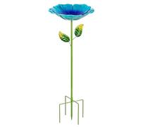 Cymwer Colorful Metal Flower Bee Bath with Metal Stake Garden Outdoor | Bee Watering Station Easy Install Colorful Metal Flower Bath Metal Stake Vivid Flower Design for Garden Outdoor Yard Decor