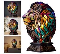 Cymwer Colorful Resin Animal Table Lamp, Bohemian Room Decor Animal Night Lamp, LED Animal Bedside Lamp, Suitable for Bedroom Living Room Decoration, Gift for Animal Lovers