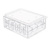 Cymwer Covered Egg Holders, Egg Container For Refrigerator, Egg Holder For Fridge, Egg Dispenser BPA Free Stackable Egg Organizer Holds 12/18 Eggs for Kitchen Storage