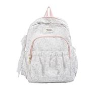 Cymwer Cute Floral Backpack Women with Lace Detail, Laptop Bag-Light Pink | Large Capacity Multi Pocket Casual Daypack, Lightweight Daypack Wide Padded Shoulder Straps for Daily Commuter Work Travel