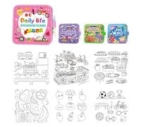 Cymwer DAILY LIFE PAINTING BOOK FOR CHILDREN, Montessori Mess-Free Water Colouring Book with Pen, Reusable, No Mess, Just Add Water to Reveal Colors, Gift for Toddlers Boys Girls