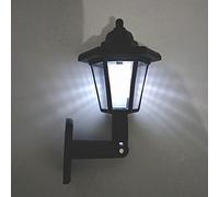 Cymwer Double-Headed Hexagonal Garden Sensor Light LED Solar Wall Lamp Garden Courtyard Landscape Decoration Lighting Lamp (B)
