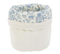 Cymwer Drawstring Makeup Bag Cylinder Large Cotton Quilted Cosmetic Bag Suitable for Home Office Cosmetics Stationery (Beige/Orchid) (Style 4)