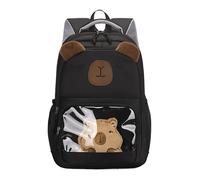 Cymwer Elementary Middle School Capybara Backpack with Multiple Compartments Nylon Waterproof Utility Backpack for Kid Child Teenage (Black)