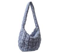 Cymwer Female Hand Bag Quilted Check Shopping Bag Large Capacity Fashion Simple Nylon for Weekend Vacation