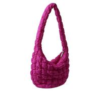 Cymwer Female Hand Bag Quilted Check Shopping Bag Large Capacity Fashion Simple Nylon for Weekend Vacation