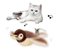 Cymwer Flappy Chase, Flying Bird Cat Toy, Interactive Catnip Toys for Cats, Flying Flapping Chirping Bird Cat Toy for Indoor Cats, Plush Kitten Exercise Toys
