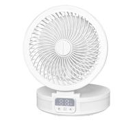 Cymwer Folding Desk Fan, Oscillating Rechargeable Camping Fan with LED Lights for Home Office Camping