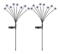 Cymwer Halloween Decor Outdoor Solar Scary Eyeball Light 600mAh Green Eyeball Swaying Light IP65 Waterproof Solar Garden Light Last Up to 20H 6/8/10/12LED Halloween Party Decoration