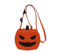 Cymwer Halloween Pumpkin PU Crossbody Bag for Women Devil Shoulder Bags with Adjustable Strap Horror Handbags for Party Travel Shopping Daily Use (Style D) (Dark Brown 210 * 170 * 80)