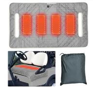 Cymwer Heated Golf Cart Seat Covers, Golf Cart Seat Towel Blanket, Waterproof Heated Seat Cushion, Travel Sports Cart Seat Cushion Cover Gifts for Men & Golf Lovers-Grey