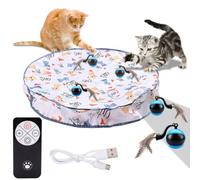 Cymwer Interactive Cat Toy Ball - Fast Rolling Ball in Play Mat, Automatic | Cymwer Cat Interactive Ball Toys: Fast Rolling Ball in Play Mat, Automatic Rolling Ball, Anti-Depression Toy for Indoor Cat
