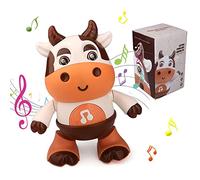 Cymwer Musical Dancing Cows Toys, Cute Music Dancing Ducks Doll Multifunctional Growing Interactive Yellow Duck Toys with LED Light Kids Birthday Gift