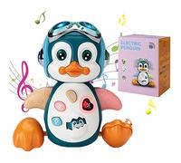 Cymwer Musical Dancing Penguin Baby Crawling Toys, Cute Music Dancing Penguin Doll Multifunctional Growing Interactive Penguin Toys with LED Light Kids Birthday Gift