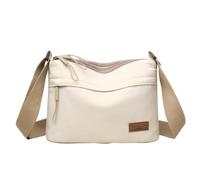 Cymwer Nylon Messenger Bag Large Capacity Tote Bag Shoulder Bag for Travel Work (White)