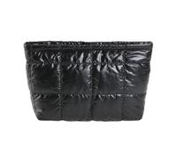 Cymwer Padded Quilted Makeup Storage Bag Large Capacity Makeup Organizer Bag Women Cosmetic Bag Solid Color Puffer Makeup Bag